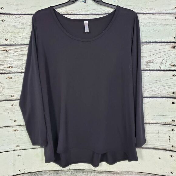 LulaRoo 3XL Black Solid LS Scoop Neck Shirt Top - Picture 1 of 7